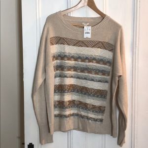 JCREW BRAND NEW WITH TAGS TAN SWEATER LARGE
